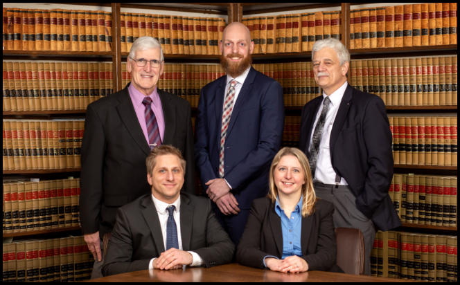 Attorneys Bryce Schoenborn, David Deda, Bruce Marshall, and Christina Writz